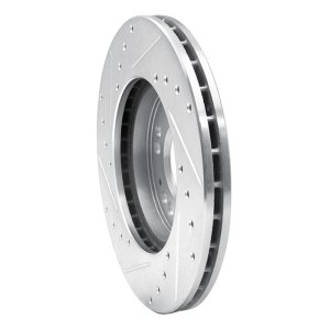 Dodge Stealth Brake Rotor (1) - Front Right - R1 Concepts - Drilled & Slotted - Silver - `91-`04